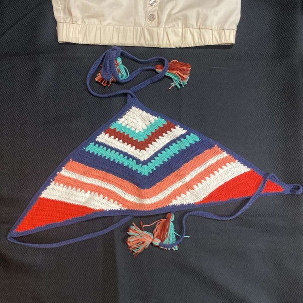 H&M & Aerie Summer Tank Top Bundle - Boho Halter & Button-Front - Size 4